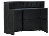 3 Piece Garden Bar Set with Cushions Poly Rattan Black 3095421