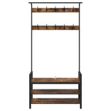 Coat Rack Smoked Oak 95 x 34 x 184 cm Engineered wood 879961