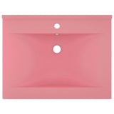 Luxury Basin with Faucet Hole Matt Pink 60x46 cm Ceramic 147021
