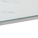 Console Table Silver Stainless Steel and Tempered Glass 350003