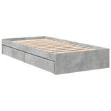 Bed Frame with Drawers without Mattress Concrete Grey 75x190 cm Small Single 3280716