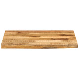 ZNTS Table Top 60x60x2.5 cm Live Edge Solid Wood Rough Mango 370354