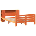 ZNTS Bed Frame without Mattress Wax Brown 160x200 cm Solid Wood Pine 3309886