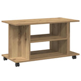 TV Cabinet with Castors Artisan Oak 80x40x45 cm Engineered Wood 855791