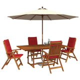 5-Piece Garden Dining Set Natural Solid Acacia Wood 3434498
