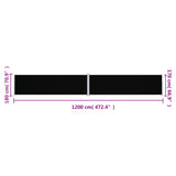 Retractable Side Awning Black 180x1200 cm 318072