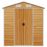 Garden Shed Light Brown 191x555x198 cm Galvanised Steel 3188280