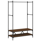 Clothes Rack with Shelves Brown Oak Engineered Wood 834204
