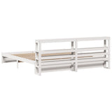Bed Frame with Headboard without Mattress White 180x200 cm Super King 3306002