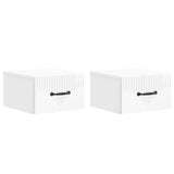 Wall-Mounted Bedside Cabinet with Drawer 2 pcs High Gloss White 898944