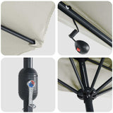 Garden Parasol Sand 294 x 150 x 224 cm Polyester and Steel 42003267