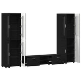 TV Cabinet Set with Drawer FLORIN 3 pcs Black Engineered Wood 3398005