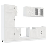 8 Piece Kitchen Cabinet Set Kalmar High Gloss White Engineered Wood 3314793