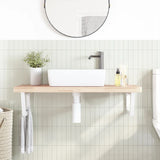 Basin Shelf Wall Mounted Steel and Solid Wood Beech 3302438