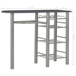 ZNTS 3 Piece Bar Set with Shelves Wood and Steel Black 284400