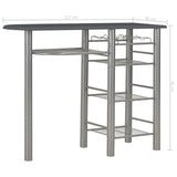 ZNTS 3 Piece Bar Set with Shelves Wood and Steel Black 284400