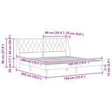 Bed Frame with Mattress Dark Grey 180 x 200 cm Velvet 3415242