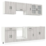 ZNTS 8 Piece Kitchen Cabinet Set Kalmar Grey Sonoma Engineered Wood 3314837