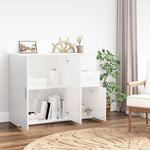 ZNTS Sideboard High Gloss White 91x29.5x75 cm Engineered Wood 823271