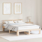 Bed Frame with Headboard Natural 150 x 200 cm Solid Pine Wood 872605