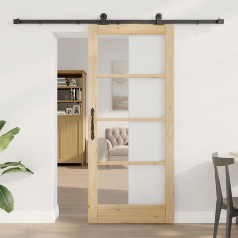 Sliding Door Manual ORKDAL Brown 86 x 198.5 cm Wood and metal 3332143