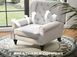 Wingback Accent Chair, Retro Upholstered Button Tufted Occasional Chair for Living Room and Bedroom, T3398P330360