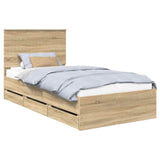 Bed Frame with Drawer Sonoma Oak 100 x 200 cm Engineer Wood 3411147