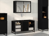 Bathroom Furniture Set 2 pcs Black Oak Engineered Wood 3402461