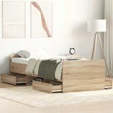 Bed Frame without Mattress Sonoma Oak 100x200 cm 3203798