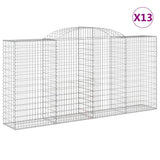 Arched Gabion Baskets 13 pcs 300x50x140/160 cm Galvanised Iron 3146748