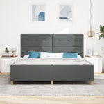 ZNTS Bed Frame Dark Grey 200x200 cm Fabric 3344754