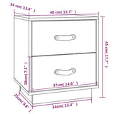 Bedside Cabinet Grey 40x34x45 cm Solid Wood Pine 818329