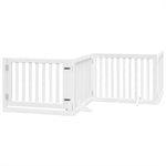 Dog Gate with Door Foldable 10 Panels White 800 cm Poplar Wood 3155675
