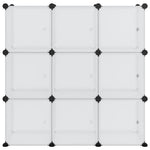 ZNTS Storage Cube Organiser with 9 Cubes and Doors Transparent PP 340557
