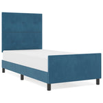 ZNTS Bed Frame in Dark Blue Velvet, 90x190 cm 3344913