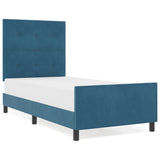 ZNTS Bed Frame in Dark Blue Velvet, 90x190 cm 3344913