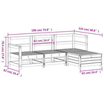 4 Piece Garden Sofa Set White Solid Wood Pine 3250777