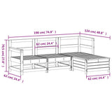 4 Piece Garden Sofa Set White Solid Wood Pine 3250777