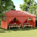 Foldable Party Tent Pop-Up with 4 Sidewalls Terracotta 4004957