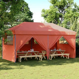 Foldable Party Tent Pop-Up with 4 Sidewalls Terracotta 4004957