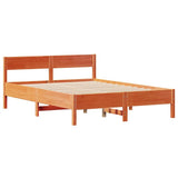 Bed Frame without Mattress Wax Brown 140x190 cm Solid Wood Pine 3301763