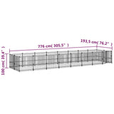 Outdoor Dog Kennel Steel 15.02 m 3124604