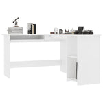 ZNTS L-Shaped Corner Desk White 120x140x75 cm Engineered Wood 800747