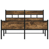 Metal Bed Frame without Mattress Smoked Oak 160x200 cm 3308490