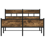 Bed Frame without Mattress Smoked Oak 137x190 cm Engineered Wood 4017235
