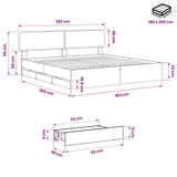 Bed Frame with Storage and Headboard Artisan Oak 180 x 200 cm 3445829