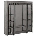 Wardrobe with Compartments and Rods Grey 150x45x176 cm Fabric 282436