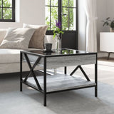 ZNTS Coffee Table with Infinity LED Grey Sonoma 50x50x38 cm 847700