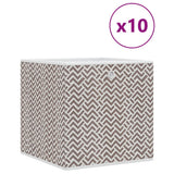 Foldable Storage Boxes 10 pcs Brown 32x32x32 cm Non-woven Fabric 4018986