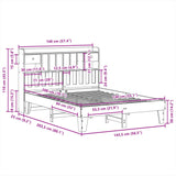 Bed Frame without Mattress Wax Brown 140x200 cm Solid Wood Pine 3308845